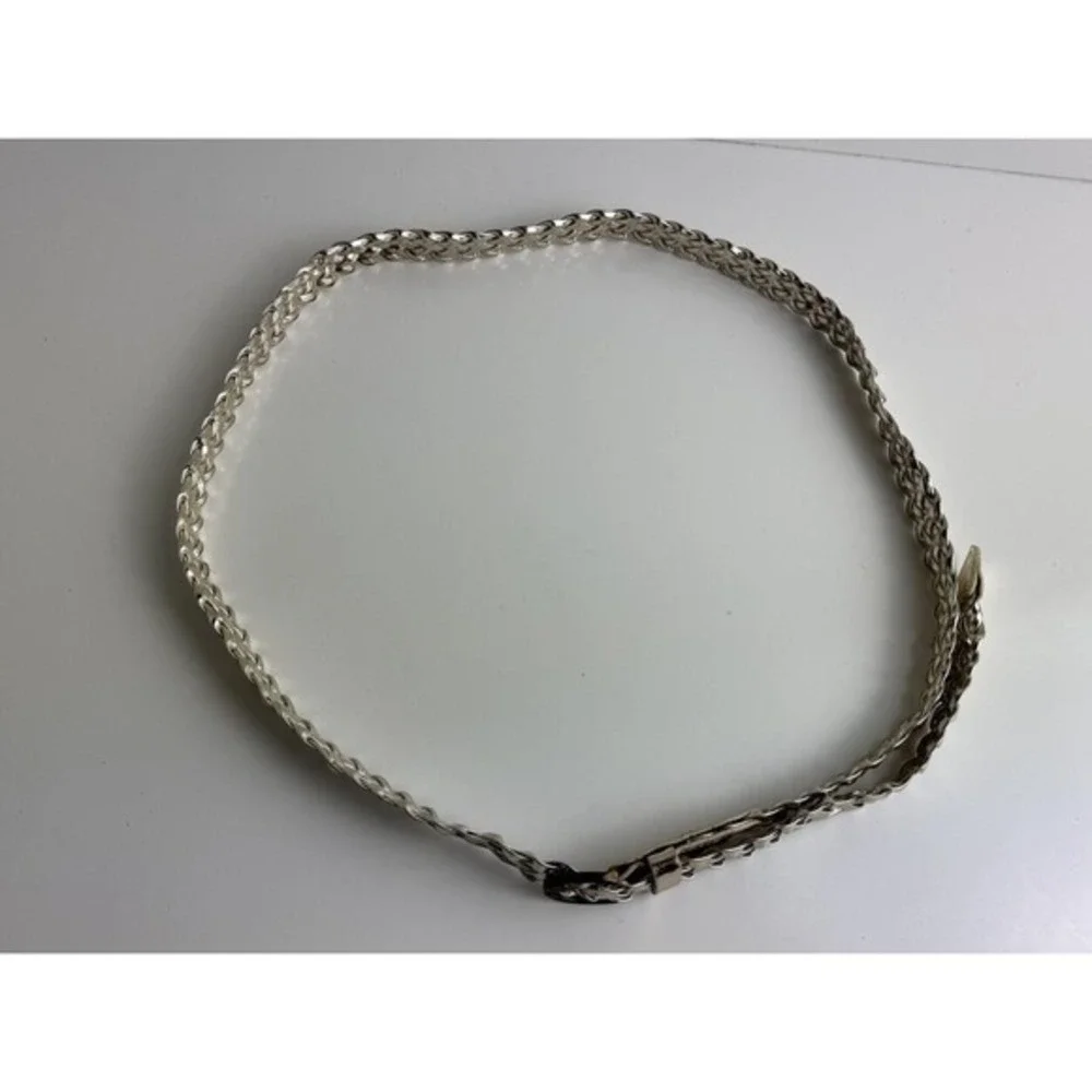 Vintage Braided Metallic‎ Gold Belt Woven Skinny Waist Belt 6 Party Chic 47-90